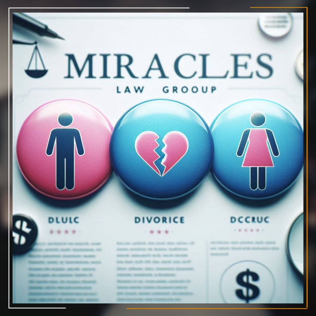 Miracles Law Group Best Law Firm in Town An image of the Miracles Law Group. Seven individuals stand in front of a building with classical architecture. They are dressed in professional attire, and the central figure holds a book titled ‘Law Group.’ Faces are obscured by brown rectangles.